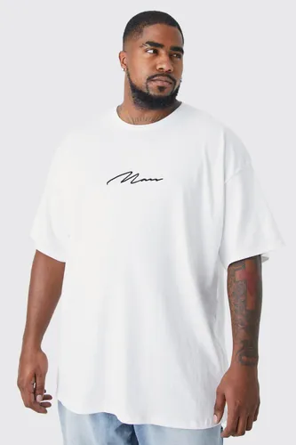 Men's Plus Man Signature Oversized T-Shirt - White - Xxl, White