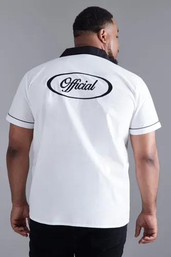 Men's Plus Official Colour Block Shirt - Cream - Xxxl, Cream