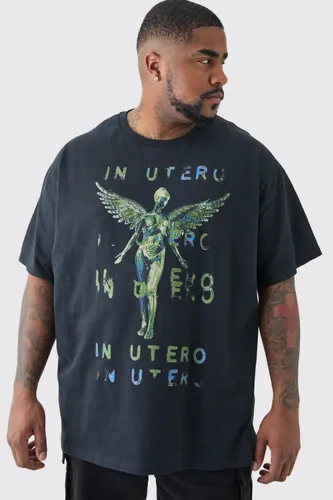 Men's Plus Oversized Nirvana Utero T-Shirt In Black - Xxxxxl, Black