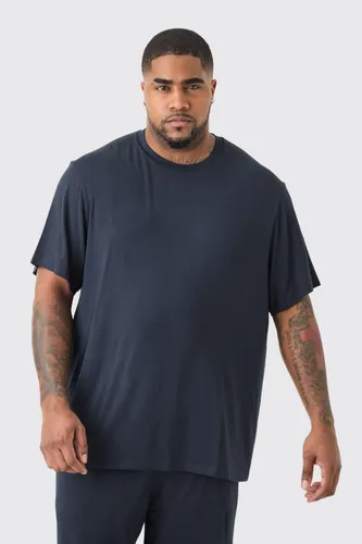 Men's Plus Premium Modal Mix Lounge T-Shirt - Black - Xxxl, Black