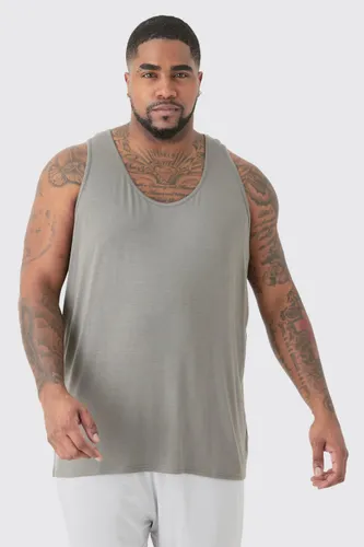 Men's Plus Premium Modal Mix Lounge Vest - Grey - Xxxl, Grey