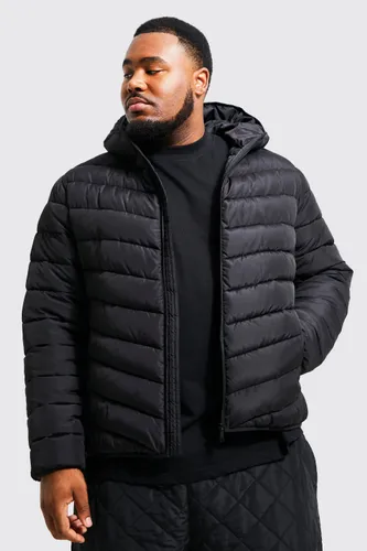 Men's Plus Quilted Zip Through Jacket - Black - Xxl, Black