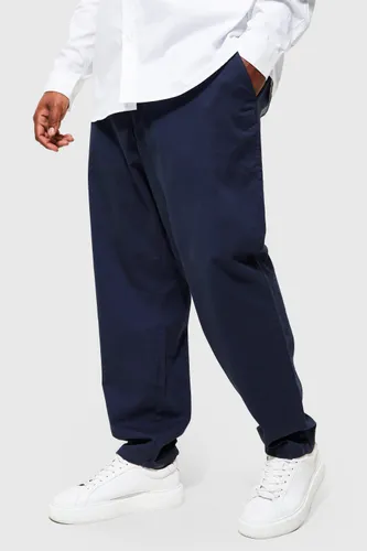 Men's Plus Slim Fit Chino Trousers - Navy - Xxl, Navy