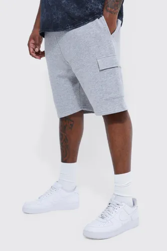 Men's Plus Slim Fit Mid Length Jersey Cargo Short - Grey - Xxl, Grey