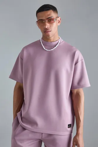 Mens Purple Oversized Scuba T-shirt, Purple