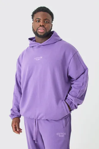 Mens Purple Plus EDITION Oversized Heavyweight Hoodie, Purple