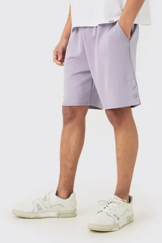 Mens Purple Relaxed Scuba Short With Poppers, Purple