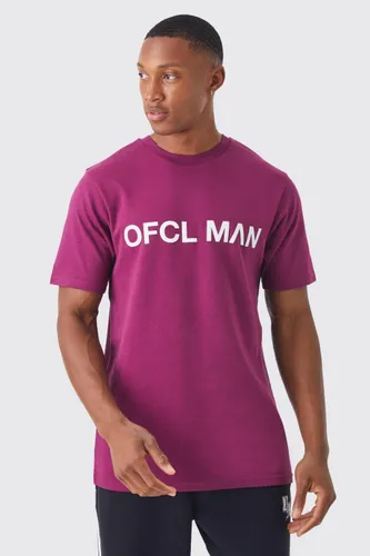 Mens Purple Slim Fit Ofcl High Build T-shirt, Purple