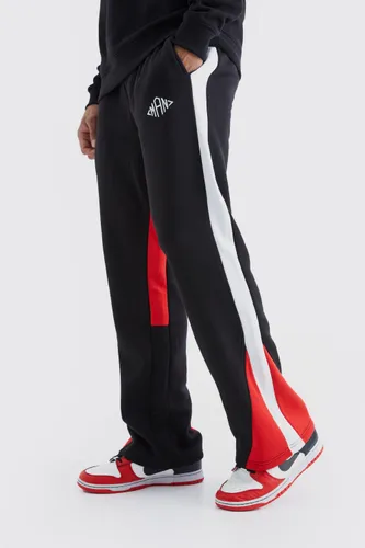 Mens Red Man Colour Block Gusset Jogger, Red