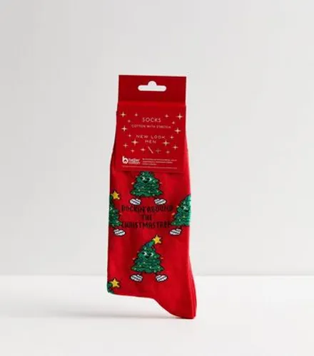 Men's Red Rocking Tree Christmas Socks New Look