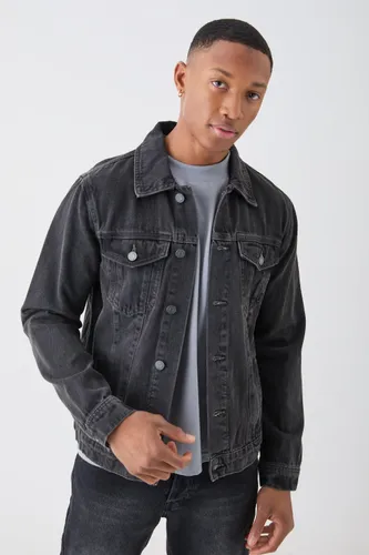 Men's Regular Fit Denim Jacket - Grey - S, Grey