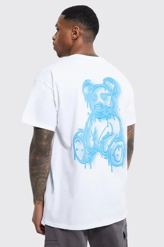Men's Regular Fit Spray On Teddy Graphic T-Shirt - White - Xl, White