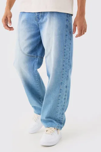 Men's Relaxed Rigid Western Denim Jeans In Light Blue - 32R, Blue