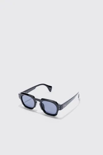 Men's Round Plastic Sunglasses - Black - One Size, Black