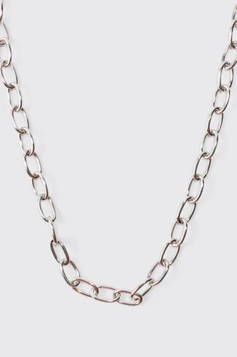 Men's Short Chunky Metal Chain Necklace In Silver - Grey - One Size, Grey
