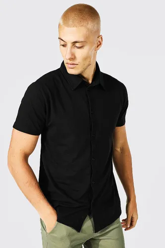 Men's Short Sleeve Jersey Slim Fit Shirt - Black - Xs, Black