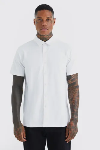 Men's Short Sleeve Jersey Slim Fit Shirt - White - S, White