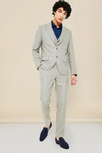 Men's Single Breasted Slim Dogstooth Suit Jacket - Multi - 38, Multi