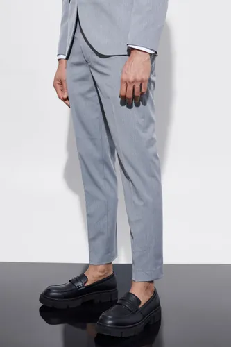 Men's Skinny Cropped Suit Trousers - Grey - 28S, Grey
