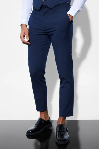 Men's Skinny Cropped Suit Trousers - Navy - 30L, Navy