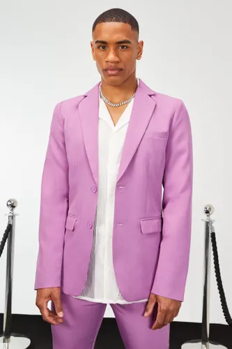 Men's Skinny Fit Single Breasted Suit Jacket - Purple - 38, Purple
