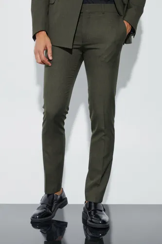 Men's Skinny Micro Texture Suit Trousers - Green - 28, Green