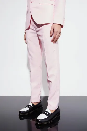 Men's Skinny Micro Texture Suit Trousers - Pink - 34R, Pink