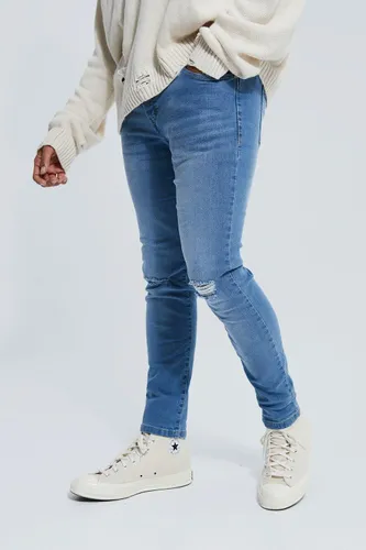 Men's Skinny Stretch Knee Slash Jeans - Blue - 30R, Blue