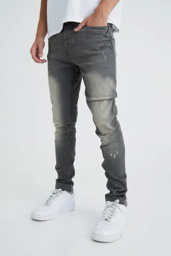 Men's Skinny Stretch Stacked Tinted Jeans - Grey - 32R, Grey