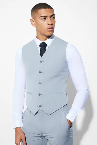 Men's Skinny Waistcoat - Grey - 38, Grey