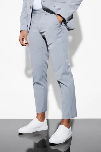 Men's Slim Cropped Suit Trousers - Grey - 30L, Grey