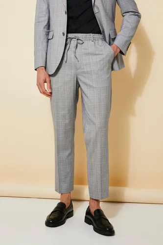 Men's Slim Elasticated Tailored Trouser - Grey - 30R, Grey