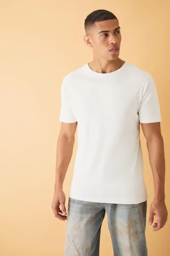 Men's Slim Elegance Gloss Print T-Shirt - White - S, White