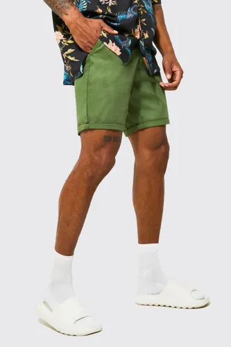 Men's Slim Fit Chino Shorts - Green - 28, Green