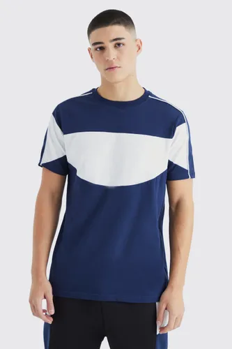 Men's Slim Fit Colour Block T-Shirt - Navy - S, Navy