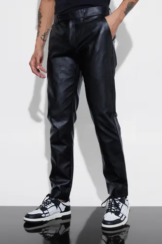Men's Slim Fit Pu Trouser - Black - 28, Black