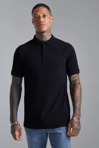 Men's Slim Fit Short Sleeve Pique Polo - Black - Xl, Black