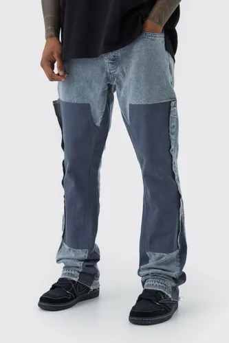 Men's Slim Flare Overdye Worker Panel Jeans - Grey - 36R, Grey