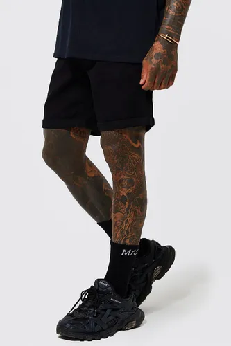 Men's Slim Rigid Denim Shorts - Black - 28, Black
