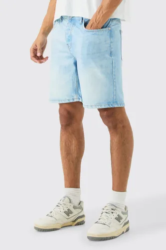 Men's Slim Rigid Denim Shorts In Light Blue - 28, Blue