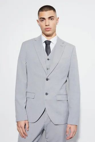 Men's Slim Single Breasted Suit Jacket - Grey - 36, Grey