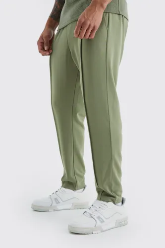 Men's Slim Tapered Elastic Waist Pintuck Crop Jogger - Green - S, Green