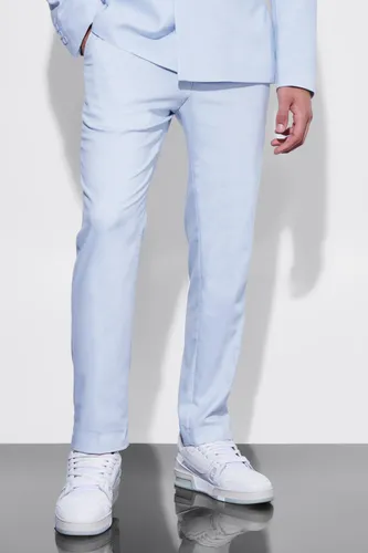 Men's Slim Textured Suit Trousers - Blue - 30S, Blue