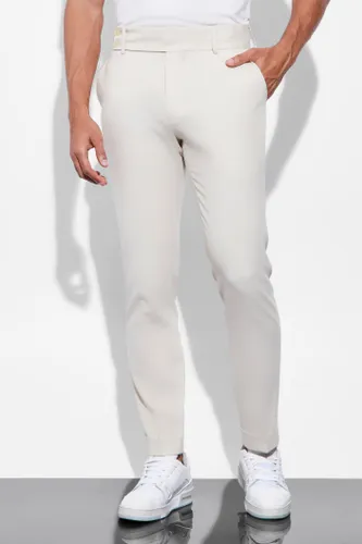 Men's Slim Turn Up Hem Tailored Trouser - Cream - 28R, Cream