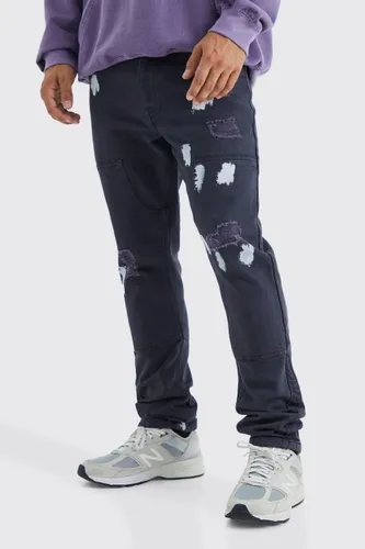 Men's Slim Worker Panel Paint Splatter Jeans - Grey - 32R, Grey
