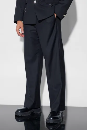 Men's Straight Fit Suit Trousers - Black - 28, Black