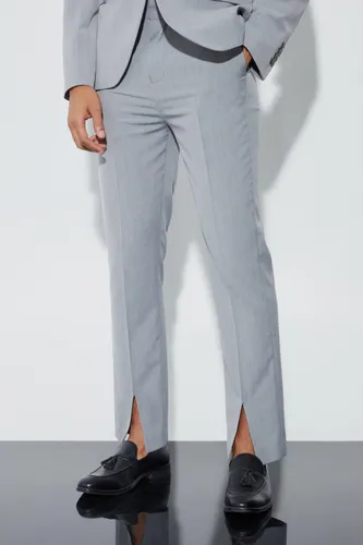 Men's Straight Fit Trouser With Front Split Hem - Grey - 28, Grey