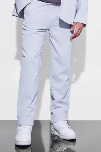 Men's Straight Leg Crinkle Suit Trousers - Grey - 28R, Grey