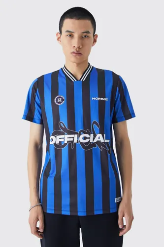 Men's Stripe Official Football Shirt - Blue - L, Blue