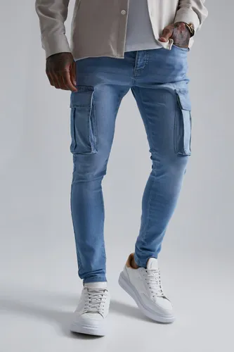 Men's Super Skinny Cargo Jeans - Blue - 30R, Blue